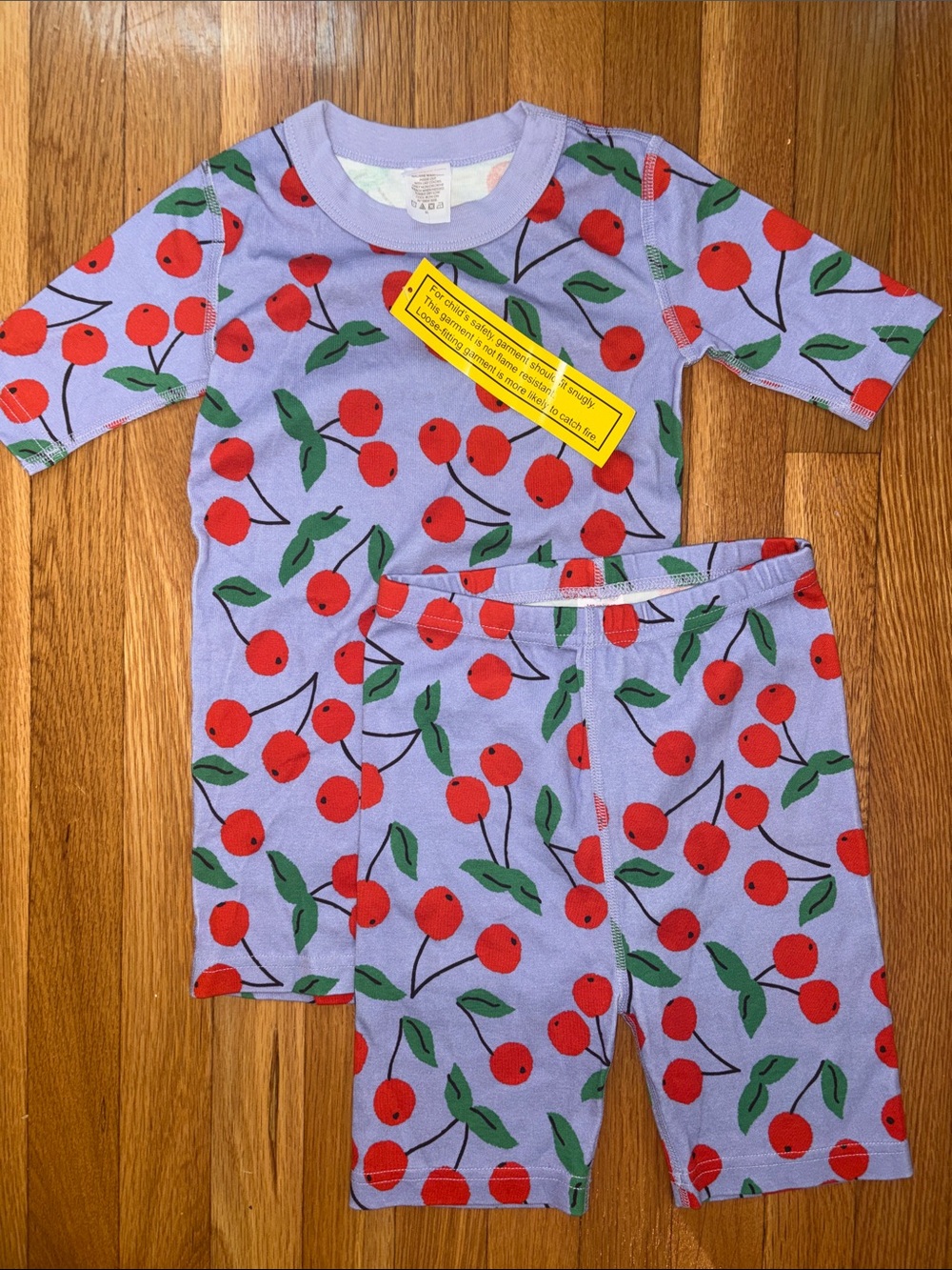 Hanna Andersson Purple Cherry Print Kids Pajama Set